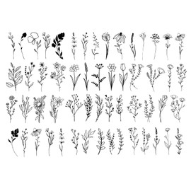 CTForest Pack of 12 Washable Tattoos with Floral Pattern Can Decorate Your Body to Create a More Beautiful Self
