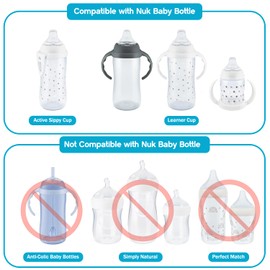 8pcs Replacement Silicone Spout Nipple for NUK Activity and Learner Cup, Soft Transition Spout for Sippy Cups, Silicone BPA-Free, Leak-Proof, Easy Transition from Bottle to Cup