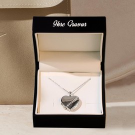 Herz Medaillon zum Öffnen für Bilder Silber 925 | Kette Damen Medallion mit Bild | Foto Amulett Anhänger Herzmedallion | Geschenk Frauen Freundin