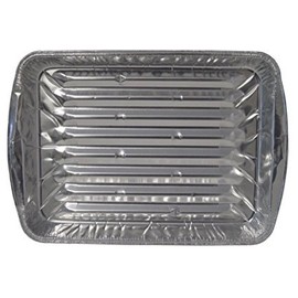 Large Oven Disposable Reuseable Aluminum Broiler Grill Foil Pan Pans for Healthy Cooking with Ridges - Set of 36, 13" x 9" x 1"