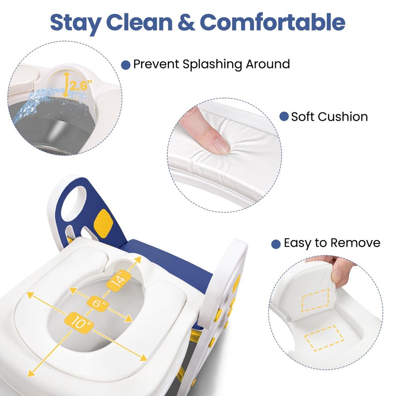 Primlect Potty Training Seat, 2-in-1 Toddler Toilet Seat with Step