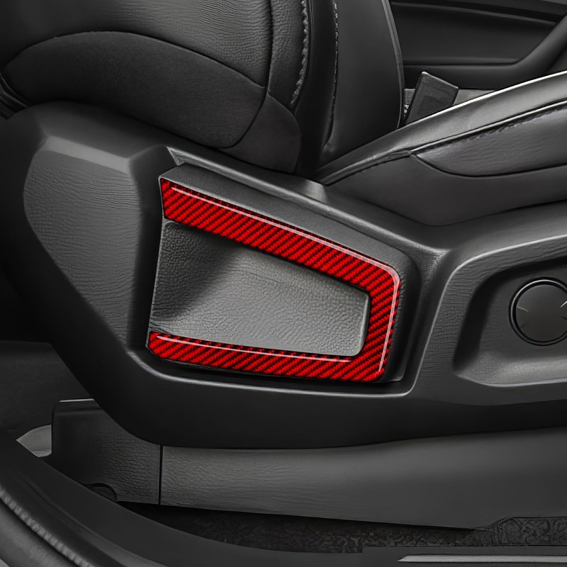 Car Carbon Fiber Seat Recline Handle Panel Cover Trim Accessories