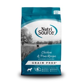 NutriSource Grain Free Dry Dog Food, Chicken and Peas, 12LB