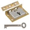 Medium Brass Half Mortise Chest or Box Lock w/ Skeleton
