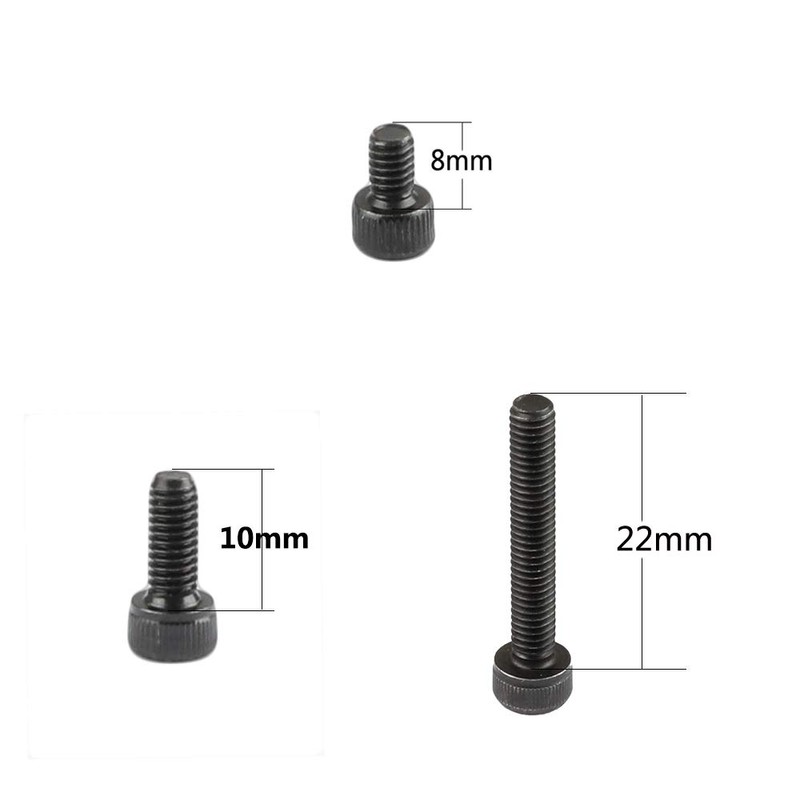 CAMVATE Three Types M4 Threaded Screw Pack (15 pcs,M4X8mm,M4X10mm,M4X22mm) -