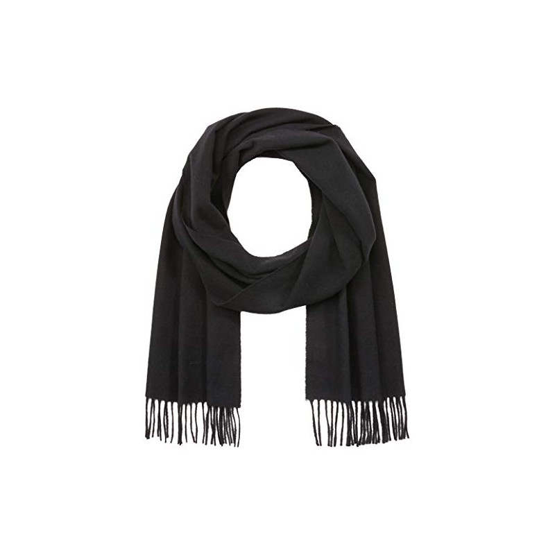 GANT Men's Unisex Solid Wool Scarf Fashion Scarf, black