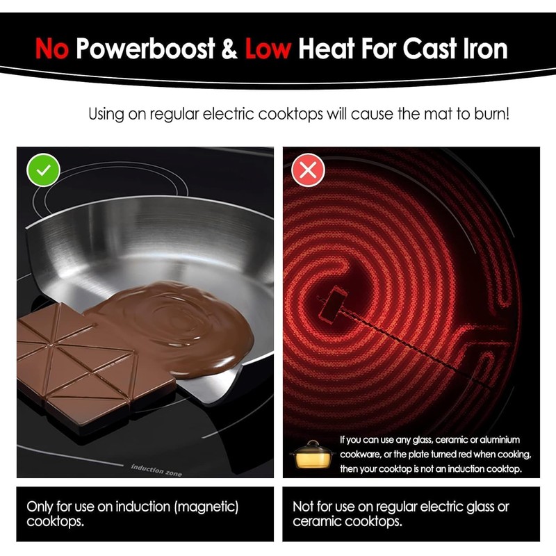 KitchenRaku Induction (Magnetic) Cooktop Protector Mat, Black, 20.4x30.7in