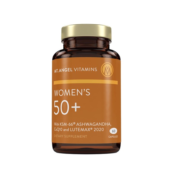 Mt. Angel Vitamins - Daily Womens Multivitamin 50+ Adult Formula with Iron, Calcium, KSM-66 Ashwaganda, Bio-Available Proprietary Herbal Blend of The Best Womens Vitamins - 60 Count Capsules