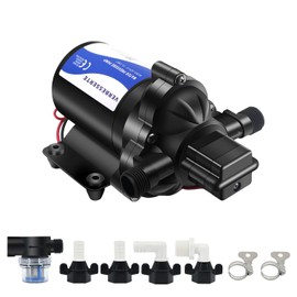 12V DC RV Fresh Water Pump for Home,4GPM 45PSI Self Priming Garden Hose Booster Sprinkler Pump for Bathroom Camp,Washdown Diaphgram with Pressure Switch for Boat Irrigation Yach