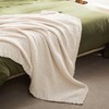 SLEEP ZONE Throw Blanket for Couch, Jersey Knit Blanket Cream
