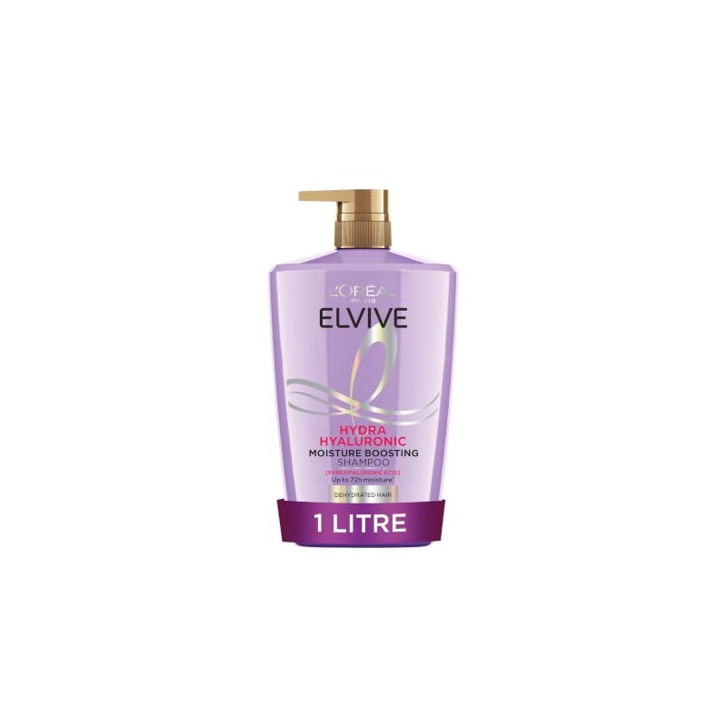 L’Oréal Paris Elvive Hydra Hyaluronic Shampoo for Dehydrated Hair, 1L