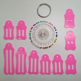 LNKA Bias Tape Maker Jelly Roll Sasher Collection Tools 10pcs Multi-Sizes Folding Fabric and Biasing Strips Roll Tool Set with 40 pcs of Quilting Pins (Light-Pink(New Come))