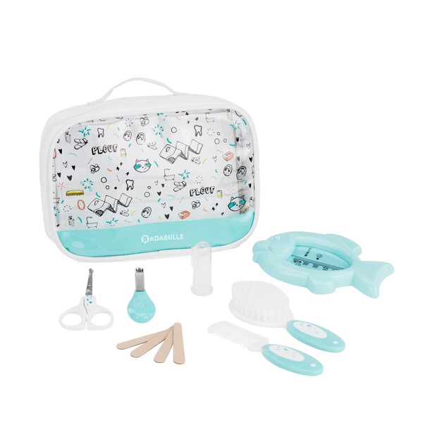 Badabulle Baby Splash Pflegeset, 7-teilig, mit extraviel Platz für weitere Pflegeartikel, transparent