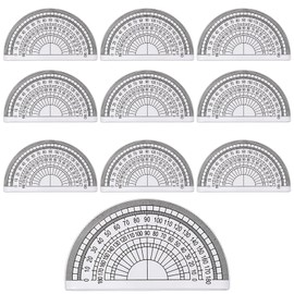 Protractor Set, 10 PCS Transparent Plastic Protractor for Students, 10.2 x 5.7 cm Maths Sets for Secondary School, 180 Degrees, Ideal for Classroom Learning and Geometry Practice