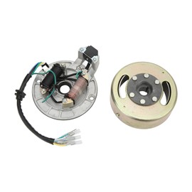 Magneto Stator Flywheel Rotor Kit ATV Magneto Stator Plate Copper Aluminum for Kick Start Engine PIT PRO PIT Bike