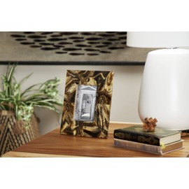 Deco 79 Gold & Brown Resin Rectangular Picture Frame with Tiger’s Eye Finish, 8.5” x 10.5”