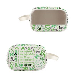 VAMSII Organ Donation Appreciation Gift Green Ribbon Mental Health Awareness Toiletry Bag Kidney Donor Transplant Gift (CAOrganToiletry)