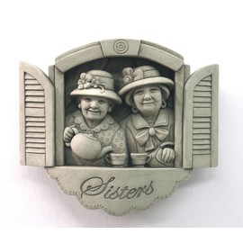 Carruth Studio, Forever Sisters Wall Plaque Figurine, Original Sculpture Handcrafted in Stone, Artisan Made