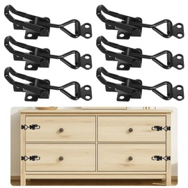 6 Piece Stainless Steel Tension Lock Set, Lockable, Lever Lock, Toggle Lever Tensioner Safety Lock, Metal Snap Lock for Cupboard, Door, Box Lock (Black)