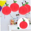 CAXUSD 5pcs Apple Shaped Decorative Paper Lanterns Unique Hanging Party