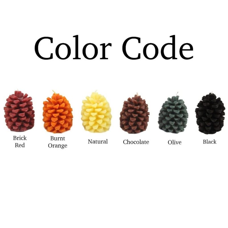 Candlestock Handmade Natural Beeswax Pinecone Candle - Large - Olive