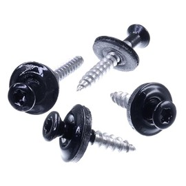 SECCARO Plumbing Screws 4.5 x 45 mm, RAL 9005 Jet Black, A2 Stainless Steel, EPDM Sealing Washer 15 mm, TX/Hexalobular Socket, Pack of 100