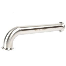 QiiMii Extended Clamp Elbow Sanitary SS304 90 Degree Tri Clamp Pipe Ferrule (1.5" Pipe OD), L=305MM