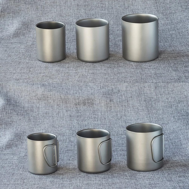 SPORTARC Portable Camping Water Cup Titanium Cup Double Wall Titanium