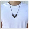 Xusamss Punk Rock Titanium Steel Wings Eagle Pendant Necklace,24inhes Link