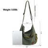 Large Canvas Messenger Bag with Multiple Pockets for Men and