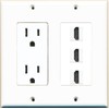 RiteAV - 15 Amp Power Outlet 3 Port HDMI Decorative