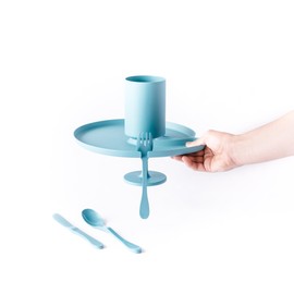 KNORK 5 Piece Set Ultimate Eco Favor Party Bundle, Teal Blue