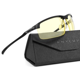 ANYLUV Blue Light Glasses Men Blue Light Blocking Glasses Carbon Fiber Temple Gaming Computer Glasses Anti Eye Strain