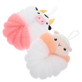 TOVINANNA Pcs Animal Bath Balls Long-lasting Sturdy Loofah Sponges for Bathing Cartoon Design Skin Cleaning Scrubber Bath Supply