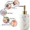 Yekiosok Ceramic Soap Dispenser,300ml Marbling White Dish Soap Liquid Lotion
