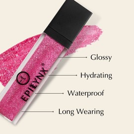 EPILYNX Vegan Glitter & Matte Liquid Lip Gloss - Moisturizing Formula for Hydration & Long Lasting Wear - Cruelty Free, Paraben Free, Gluten Free - Sweet Tooth Fuchsia Pink by Dr. Liia