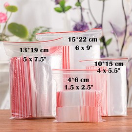 100 Pieces Clear Seal Bags Resealable Handle Bags Reusable Plastic Classification Bags Storage Jewelry Seeds Screws - 13x19cm