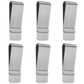 lyxbgebu 6 Pcs Stainless Steel Money Clips, Stainless Steel Metal Slim Cash Money Clip Silver Wallet Bill Credit Card Holder for Men and Women (Silver)