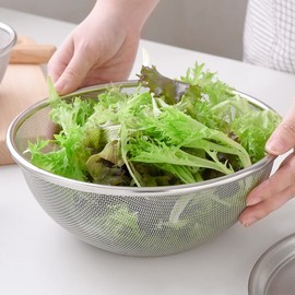 Ernest A-77721 Tsubamesanjo Stainless Steel Colander, 8.3 inches (21 cm), Small Rice Will Not Fit (16 Mesh), Easy to Wash (Wireless) Dent Resistant (Stainless Steel Colander) Favorite Brand of Major Restaurants Silver