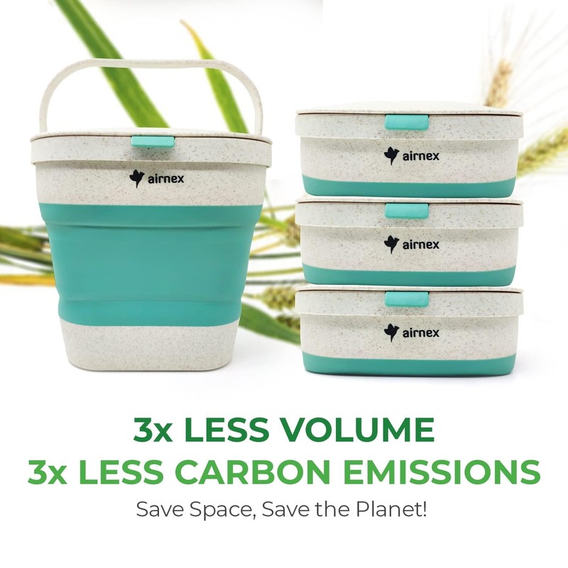 Collapsible Small Compost Bin Kitchen Counter Caddy with Lid -