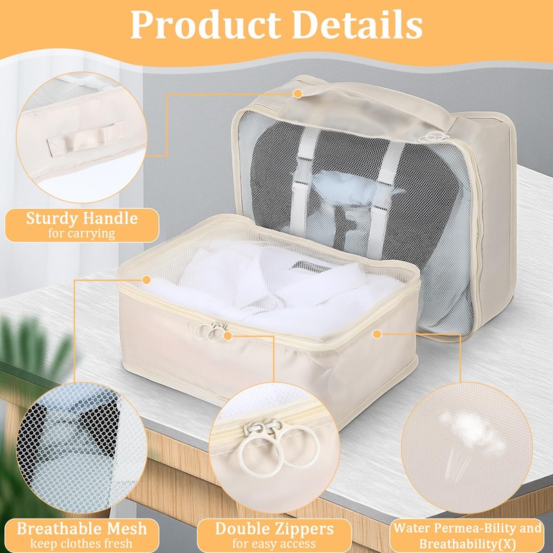 12 Pcs Packing Cubes for Suitcase Travel Luggage Bags Bulk