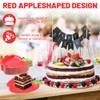 50PCS Back to School Red Apples Paper Plates,First Day of