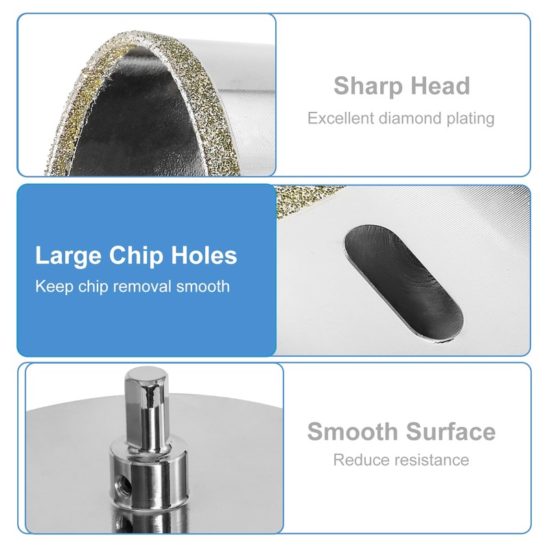 Jamiikury 4-1/2" / 115mm Diamond Glass Hole Saw with Center