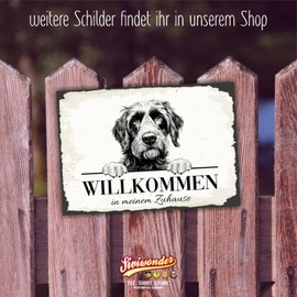 siviwonder Dog Sign Welcome Home Poodle Pointer Dog Sign Saying Door Sign Warning Sign Poodle Pointer Gift Idea Beautiful Saying Dog Motif Aluminium Weatherproof Dog Sign