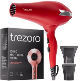TREZORO Professional Ionic Hair Dryer for Salon - 2200W Powerful Blow Dryer - Lightweight Travel for Normal & Curly Hairs Includes Volume Styling Nozzle