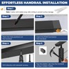 Gyykzz 4FT Aluminum Handrail Black, Rectangular Flat Top Hand Rail