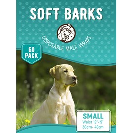 Pet Soft Disposable Male Wrap Dog Diapers Simple and Convenient, 60 Count (Small 60ct)