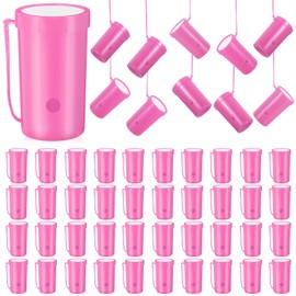 Jenaai 50 Pcs Mini Air Horn 3 Inch Noisemakers for Sporting Events Fun Stadium Loud Noise Maker Blow Horn Noise Whistle with Lanyard for Birthday Party Celebrations Goodie Bag(Pink)