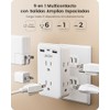 LENCENT Multicontacto Pared de 2 a 3 Clavijas, Extensor de