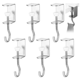 wugongshan 6 Pcs Handbag Hooks for Tables, Desk Mount Bag Holder Hook Clamps, Portable Table Bag Holders, 5-30mm Adjustable Screw Handbag Hangers for Handbags Backpack Purse Hooks Table Hooks